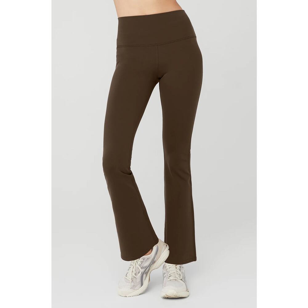 Alo Airbrush High-Waist 7/8 Bootcut Legging Espresso Size XS EUC Brown Leggings